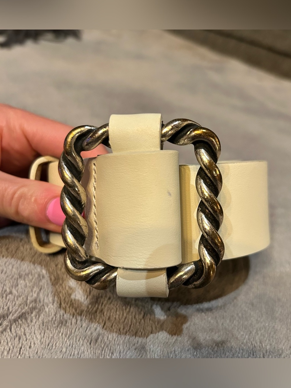 ba&sh Cream/white Leather Belt